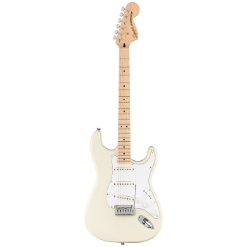 Squier 0378002505 Affinity Stratocaster Elektro Gitar (Olympic White) | Akçaağaç Klavye Beyaz Renk ve 2-Noktalı Tremolo