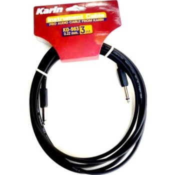Karin KO 963 3M-BK Ekonomik Enstrüman Kablosu (3 Metre Siyah) | Dayanıklı Jak Uçları Ev Pratiği İçin Uygun Fiyatlı Çözüm Parazit Önleyici Yapı