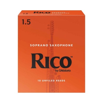 DAddario RIA1015 Rico Orange Box Soprano Saksafon Kamışı No: 1.5 (Başlangıç/Eğitim) - 10lu Paket | Klasik Turuncu Kutu, Caz ve Eğitim İçin İdeal Standart Kutu