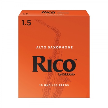 DAddario RJA1015 Rico Orange Box Alto Saksafon Kamışı No: 1.5 (Başlangıç/Eğitim) - 10lu Paket | Klasik Turuncu Kutu, Caz ve Eğitim İçin İdeal Standart