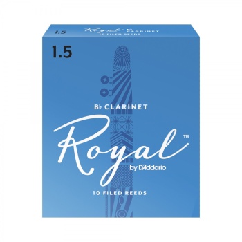 DAddario RCB1015 Royal Sib (Bb) Klarnet Kamışı No: 1.5 (Başlangıç/Eğitim) - 10lu Paket | Fransız Kesim (Filed), Esnek ve Net Ton, Eğitim İçin İdeal