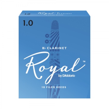 DAddario RCB1010 Royal Sib (Bb) Klarnet Kamışı No: 1.0 (Başlangıç) - 10lu Paket | Fransız Kesim (Filed), Esnek ve Net Ton, Başlangıç İçin İdeal