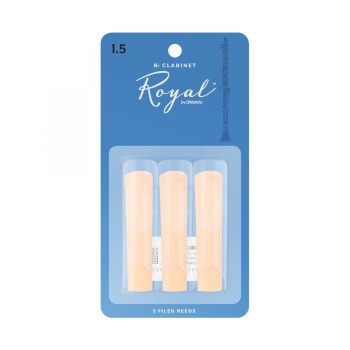 DAddario RCB0315 Rico Royal Sib (Bb) Klarnet Kamışı No: 1.5 (Başlangıç/Eğitim) - 3lü Paket | Fransız Kesim (Filed), Esnek ve Net Ton Yapısı