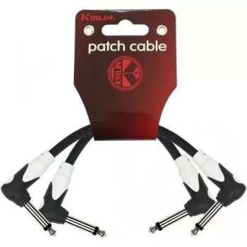 Kırlın LG2-203-0,15M-BK Pedal Ara Kablosu (2li Set) | Siyah Şık Tasarım L Tipi Jaklar Sayesinde Pedalboardda Yer Tasarrufu