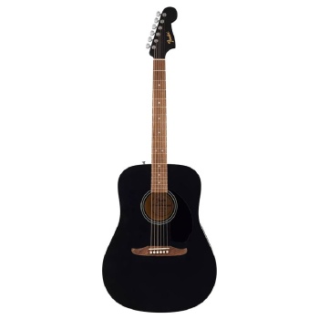 Fender 0974000506 California Debut Redondo Dreadnought Akustik Gitar (Black) | Ceviz Klavye, İnce Sap Profili ve Güçlü Akustik Projeksiyon