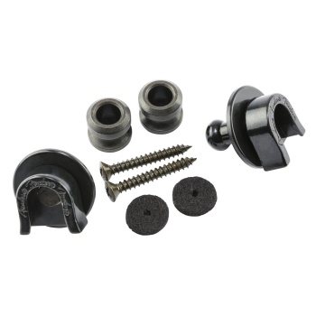Fender 0990690006 Security Siyah Gitar Askı Kilidi Seti | Güvenli Kilit Mekanizması, Metal Konstrüksiyon ve Siyah Kaplama