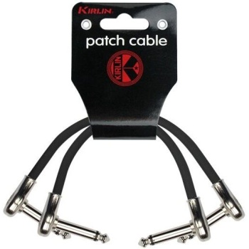 Kırlın LG2-203-0,15M-BK Pedal Ara Kablosu (2li Set) | Siyah Şık Tasarım L Tipi Jaklar Sayesinde Pedalboardda Yer Tasarrufu