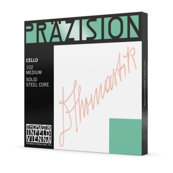 Thomastik 102 Prazision Çello Teli Seti (Eğitim/Profesyonel - Çello Aksesuarı) | Çelik Çekirdek Yapı, Yüksek Dayanıklılık, Parlak ve Net Projeksiyon | Ölçüler: 4/4 Standart Çello Uyumlu