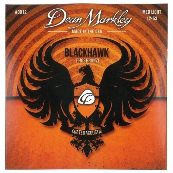Dean Markley 8012 Blackhawk Kaplamalı Akustik Gitar Teli (12-53) | Medium Light Kalınlık Parlak Ton