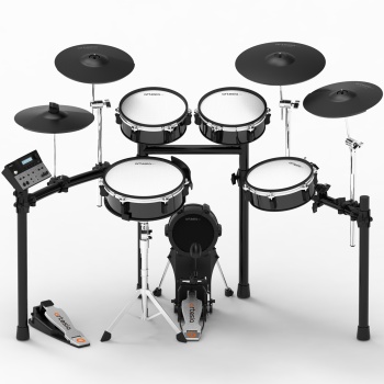 Artesia A250-BMS Legacy Dijital Davul Seti Black Metallic Stripe (Orta Seviye) | File Deri Mesh Padler, Hassas Tetikleme, Komple Set