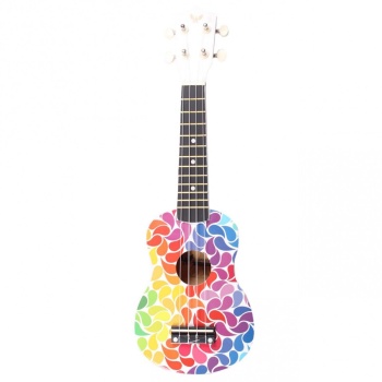 Angel AUK21-MCPT Soprano Ukulele | Renkli Motifler Çocuklar İçin İlgi Çekici