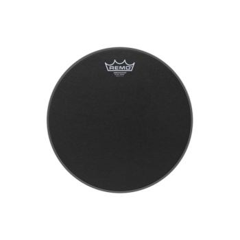 REMO BA-0812-ES Ambassador Black Suede Davul Derisi (12) | Siyah Mat Yüzey Sıcak Ton