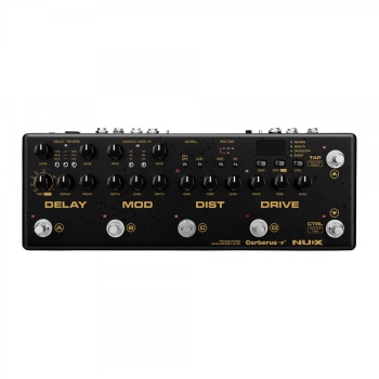 NUX CERBERUS Entegre Efekt ve Kontrol Pedalı (Üst Segment - Hibrit Multi-FX) | Analog Overdrive ve Distortion Devresi, MIDI Kontrol, 4-Kablo Metodu (4CM) Desteği | Ölçüler: 320 x 110 x 65 mm