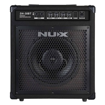 NUX DA-30BT Dijital Davul Amfisi (Profesyonel - Bluetooth Monitör) | 30 Watt Güç, 10 İnç Hoparlör, FRFR Karakteri, Bluetooth Üzerinden Müzik Çalma | Ölçüler: 340 x 280 x 300 mm