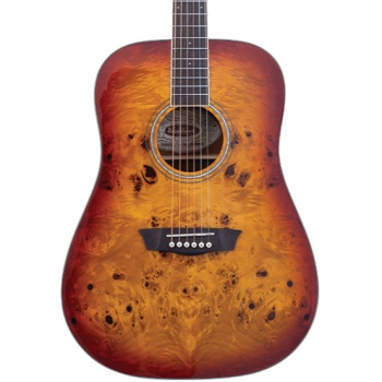 Washburn DFBDA Deep Forest Burl Amber Fade Akustik | Amber Geçişli Renk Egzotik Ağaç Dokusu