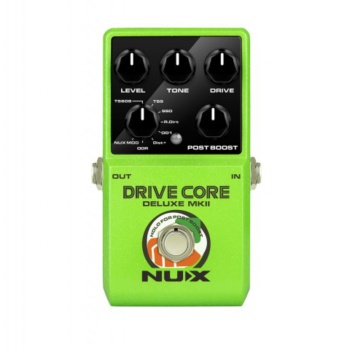 NUX DRIVECDMKII Drive Core Deluxe MKII (Profesyonel - Gitar Efekt Pedalı) | Clean Boost ve Overdrive Bir Arada, 3-Yollu Karışım (Blend) Switch, Sinyal Netliği Koruma | Ölçüler: 121 x 77 x 48 mm