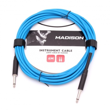 Madison MIC002-6M-BL Gitar Kablosu (6m Mavi) | Renkli PVC Kaplama Sahneye Renk Katın