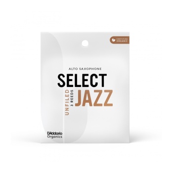 DAddario ORRS03ASX2S Organic Select Jazz Unfiled Alto Saksafon Kamışı No: 2 Soft (Profesyonel/Caz) - 3lü Paket | Kimyasalsız Organik Tarım Sertifikalı ve Üstün Projeksiyon