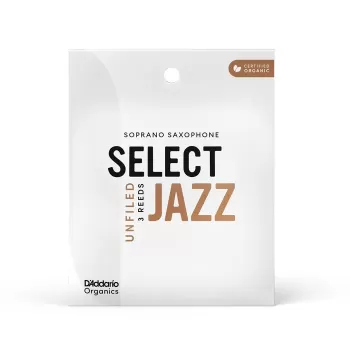 DAddario ORRS03SSX3S Organic Select Jazz Unfiled Soprano Saksafon Kamışı No: 3 Soft (Profesyonel/Caz) - 3lü Paket | Kimyasalsız Organik Tarım Sertifikalı, Üstün Projeksiyon ve Net Caz Tınısı