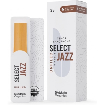 DAddario ORRS05TSX2S Organic Select Jazz Unfiled Tenor Saksafon Kamışı No: 2 Soft (Profesyonel/Caz) - 5li Paket | Kimyasalsız Organik Tarım Sertifikalı ve Esnek Çalım