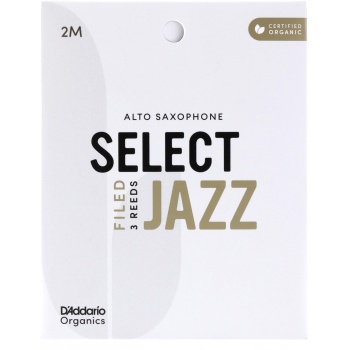 DAddario ORSF03ASX2M Organic Select Jazz Filed Alto Saksafon Kamışı No: 2 Medium (Profesyonel/Caz) - 3lü Paket | Kimyasalsız Organik Tarım Sertifikalı, Parlak ve Net Ton
