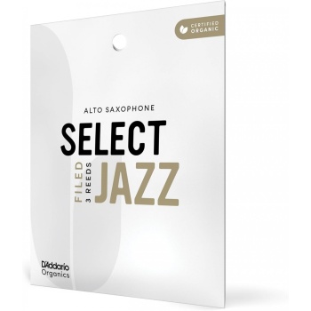 DAddario ORSF03ASX2S Organic Select Jazz Filed Alto Saksafon Kamışı No: 2 Soft (Profesyonel/Caz) - 3lü Paket | Kimyasalsız Organik Tarım Sertifikalı, Parlak ve Net Ton