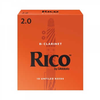 DAddario RCA1020 Rico Orange Box Sib (Bb) Klarnet Kamışı No: 2.0 (Başlangıç/Eğitim) - 10lu Paket | Klasik Turuncu Kutu, Caz ve Eğitim İçin İdeal Esneklik