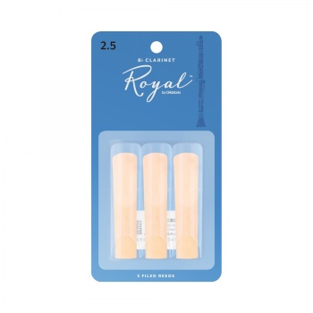 DAddario RCB0325 Rico Royal Sib (Bb) Klarnet Kamışı No: 2.5 (Orta Seviye/Eğitim) - 3lü Paket | Fransız Kesim (Filed), Dengeli ve Zengin Tını