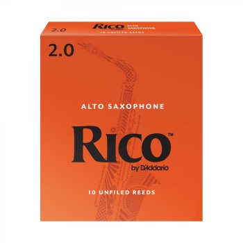 DAddario RJA1020 Rico Orange Box Alto Saksafon Kamışı No: 2.0 (Başlangıç/Eğitim) - 10lu Paket | Klasik Turuncu Kutu, Caz ve Eğitim İçin İdeal Standart