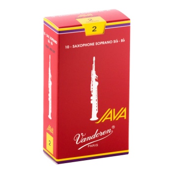 Vandoren SR302R Java Red Cut Soprano Saksafon Kamışı No: 2.0 (Profesyonel/Caz) - 10lu Kutu | Kolay Kontrol Edilebilir Esnek Caz Kamışı