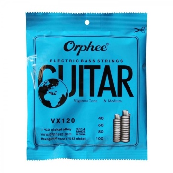 Orphee VX120 Bas Gitar Teli Seti (Orta Seviye - Nikel Kaplama) | Çelik Çekirdek, Güçlü Bas Frekansları, Korozyona Dayanıklı Yapı, Uzun Ömürlü Sinyal Gücü | Uyum: 4 Telli Standart Bas Gitarlar