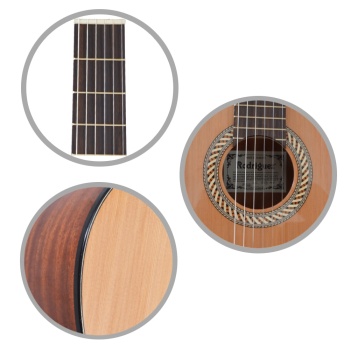 Rodriguez RC578MN Klasik Gitar (3/4 Gül) | 8-11 Yaş Grubu İçin Uygun Gül Ağacı