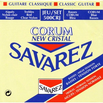 Savarez 500CRJ Klasik Gitar Tel Seti - Corum New Crystal Mixed (Üst Segment - Karışık Tansiyon) | New Crystal Naylon Tizler ve Corum Baslar, Dengeli Ses Dağılımı ve Optimize Edilmiş Gerilim | Uyum: Karışık Tansiyon Klasik Gitarlar