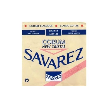 Savarez 500CR Klasik Gitar Tel Seti - Corum New Crystal Red (Üst Segment - Normal Tension) | Yüksek Kaliteli Naylon Tizler, Corum Gümüş Sargı Baslar, Yumuşak ve Geleneksel Çalım Hissi | Uyum: Normal Tansiyon (Orta) Klasik Gitarlar