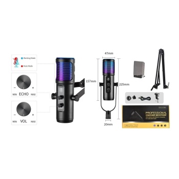 Nemesis BM700KIT Profesyonel Mikrofon Kayıt Seti | Kondenser Mikrofon, Shock Mount ve Masa Standı Dahil Başlangıç Seviyesi Podcast Seti