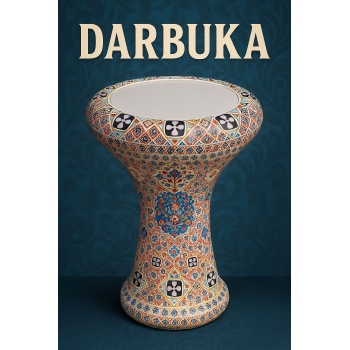 Rhythm Percussion RTM5300 Çömlek Darbuka - Mozaik Model (Profesyonel - Toprak) | El İşçiliği Seramik Gövde, Mozaik Desen Kaplama, Geleneksel Toprak Tınısı | Ölçü: 29 cm Dış Çap / 44 cm Yükseklik