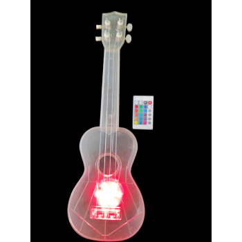 Şeffaf Soprano Uzaktan Kumandalı Ledli Ukulele
