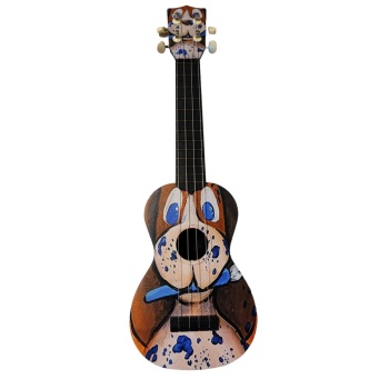 Hawaiian XU21DOG Soprano Ukulele - Köpek Desenli (Tasarım Seri - 21 İnç) | Köpek Grafik Baskılı Gövde, Net ve Tatlı Sesler, Dayanıklı Konstrüksiyon | Ölçü: 21 İnç / 53 cm (Standart Soprano Boy)