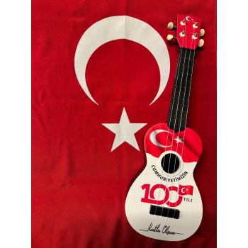 Hawaiian XU21TR Soprano Ukulele - 100. Yıl Özel Seri (Koleksiyon - 21 İnç) | Cumhuriyetin 100. Yılına Özel Grafik Tasarım, Zengin Rezonans, Koleksiyonluk Değer | Ölçü: 21 İnç / 53 cm (Standart Soprano Boy)