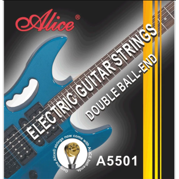 Alice A5501 Elektro Gitar Tel Seti - 10-46 Light (Eğitim - Çift Sarım) | Çift Sarım Teknolojisi ile Ekstra Dayanıklılık, Güçlü Sinyal Çıkışı | Ölçü: .010 - .046 (6lı Tam Takım Set)