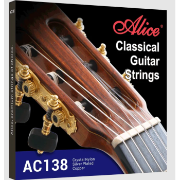 Alice AC138-N Klasik Gitar Tel Seti - Crystal Nylon (Profesyonel - Normal Tension) | Ultra Şeffaf Kristal Naylon Tizler, Parlak ve Keskin Ses Projeksiyonu | Ölçü: 4/4 Klasik Gitarlar İçin (6lı Tam Takım Set)