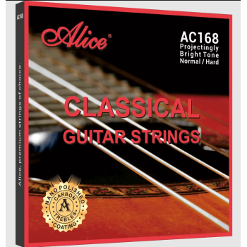 Alice AC168-N Klasik Gitar Tel Seti - Carbon Series (Normal Tension) | Yüksek Yoğunluklu İnce Karbon Tizler, Güçlü Projeksiyon ve Net Ses Karakteri | Ölçü: 4/4 Klasik Gitarlar İçin (6lı Tam Takım Set)