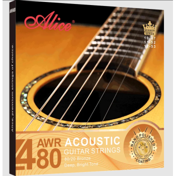 Alice AWR480-XL Akustik Gitar Teli (10-47 80/20 Bronze) | İnce Yapısı ile Rahat İcra Akustik Gitarın Doğal Karakterini Ortaya Çıkaran Ses