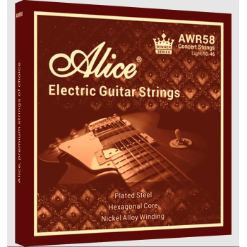 Alice AWR58-L Elektro Gitar Teli (10-46 Light) | Özel Alaşımlı Nikel Kaplama Parlak Tizler ve Tok Alt Frekanslar