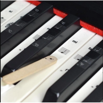 HBK Siyah Nota Etiketi (Piyano/Klavye) | 37-88 Tuş Arası Tüm Klavyeler İçin Uygun Nota Yerlerini Hızla Öğreten Şık ve Kalıcı Sticker