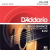 DAddario EJ12 80/20 Bronze Akustik Gitar Tel Seti - 13-56 Medium (Profesyonel) | Güçlü Ses Hacmi, Sert Tansiyon, Kristal Netliğinde Tizler ve Yüksek Volüm