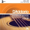 DAddario EJ15-3D Phosphor Bronze Serisi Akustik Gitar Tel Seti (Extra Light - 10-47 - Phosphor Bronze)