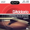 DAddario EXP77 Coated 80/20 Bronze Mandolin Tel Seti - 11-40 Medium (Profesyonel) | Loop End (Halka Uçlu), Kaplamalı Yapı ile Maksimum Ömür ve Parlak Akustik Projeksiyon