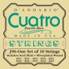 Daddario J96 Puerto Rico Cuatro Seti | Silver/Clear Nylon