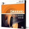 DAddario EJ10-3D Phosphor Bronze Serisi Akustik Gitar Tel Seti (Extra Light - 10-47 - 80/20 Bronze)